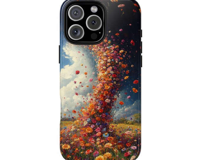 Flower Tornado Floral Pastel Wildflowers Phone Case: iPhone, Galaxy, Pixel - Lifetime Warranty