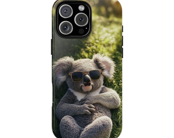 Koala Bear Sunglasses Phone Case: iPhone, Galaxy, Pixel - Lifetime Warranty