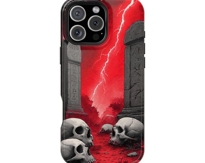 Crimson Graveyard Runic Graveyard Phone Case: iPhone, Galaxy, Pixel - Lifetime Warranty