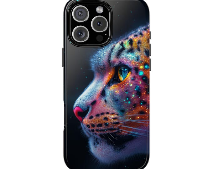 Glowing Snow Leopard Cat Color Glow Phone Case: iPhone, Galaxy, Pixel - Lifetime Warranty