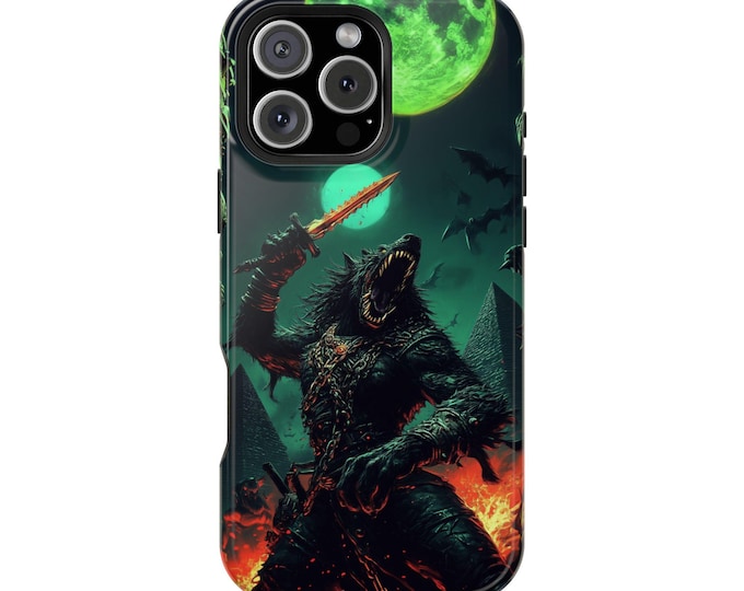Werewolf Warrior Lycan Wolf Green Moon Phone Case: iPhone, Galaxy, Pixel - Lifetime Warranty