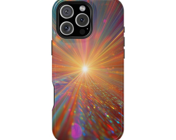 Prism Iridescent Light Burst Artwork Phone Case: iPhone, Galaxy, Pixel - Lifetime Warranty