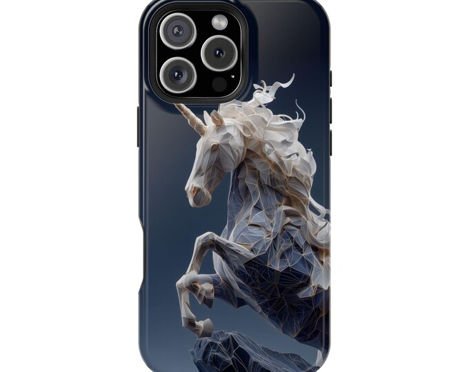 Unicorn Abstract Artwork Horse Poly Wireframe Phone Case: iPhone, Galaxy, Pixel - Lifetime Warranty