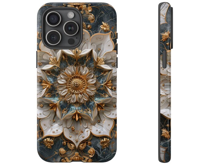 Elegant Mandala Flower White Floral Phone Case for iPhone | Samsung Galaxy | Google Pixel