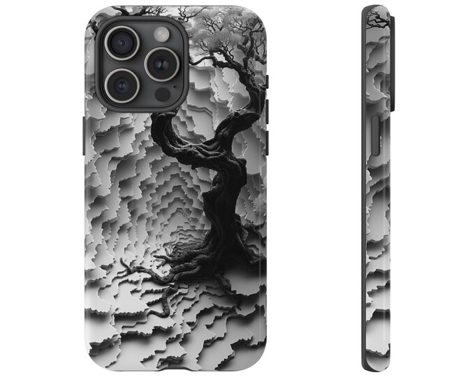 Abstract Tree of Life Paper Cut Phone Case: iPhone, Galaxy, Pixel - Lifetime Warranty