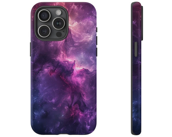 Purple Universe Nebula Space Galaxy Fracture Case for Galaxy, iPhone, Pixel - Tough Cover