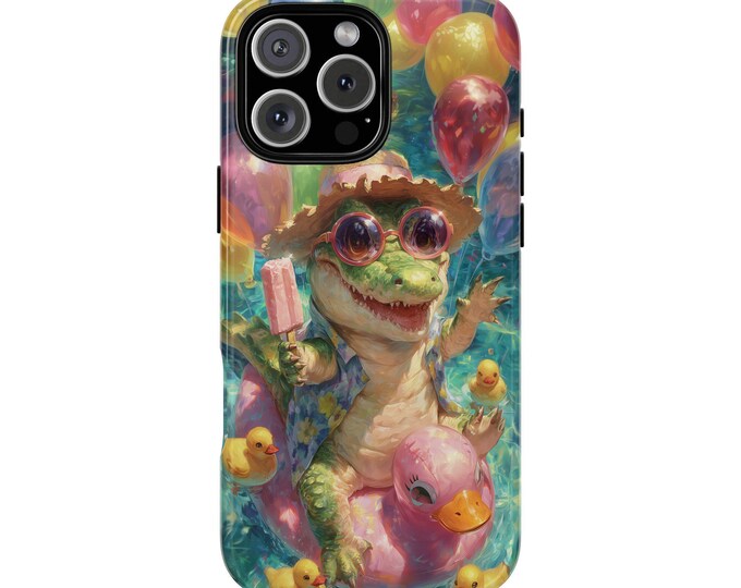 Alligator Summer Pool Balloons Crocodile Phone Case: iPhone, Galaxy, Pixel - Lifetime Warranty