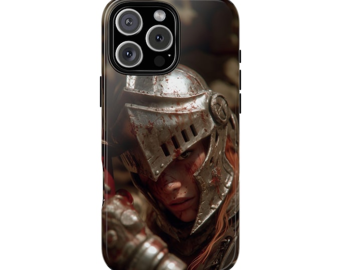 Knightess Armor Clad Warrior Girl Knight Phone Case: iPhone, Galaxy, Pixel - Lifetime Warranty