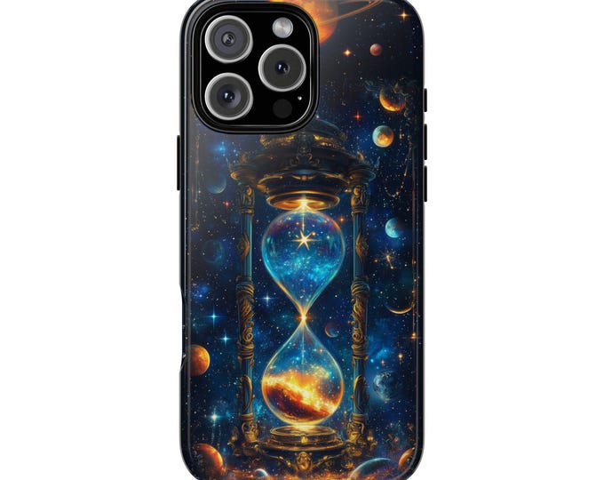 Cosmic Hourglass Celestial Glowing Stardust Flow Phone Case: iPhone, Galaxy, Pixel - Lifetime Warranty