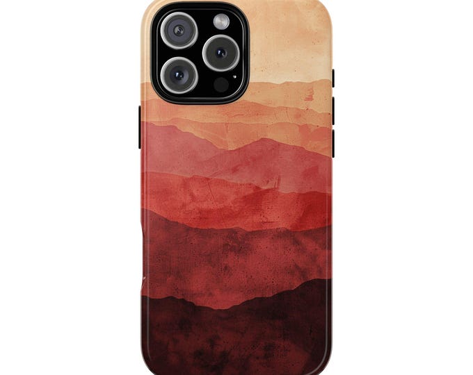 Desert Glow Mountain Orange Gradient Phone Case: iPhone, Galaxy, Pixel - Lifetime Warranty