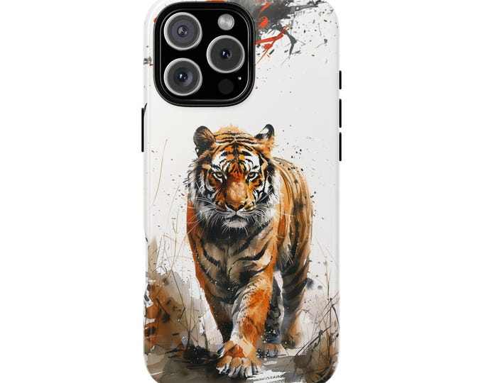 Bengal Tiger Jungle Cat Painting Ink Phone Case: iPhone, Galaxy, Pixel - Lifetime Warranty