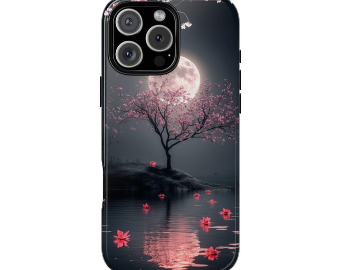 Moonlight Cherry Blossom Flower Tree Night Phone Case for iPhone | Samsung Galaxy | Google Pixel