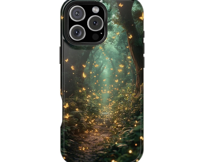 Enchanted Forest Glowing Butterflies Phone Case: iPhone, Galaxy, Pixel - Lifetime Warranty