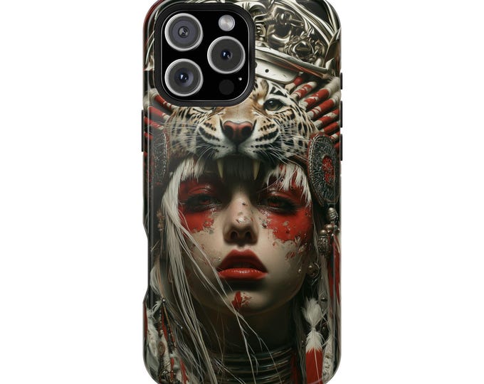 Aztec Girl Jaguar Ancient Helmet Phone Case: iPhone, Galaxy, Pixel - Lifetime Warranty