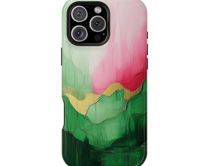 Pastel Paint Green Pink Marble Phone Case: iPhone, Galaxy, Pixel - Lifetime Warranty