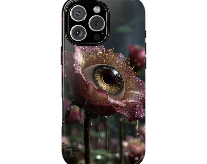Eyeball Blooming Flower Eye Rose Phone Case: iPhone, Galaxy, Pixel - Lifetime Warranty