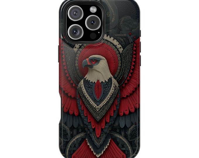Cherokee Eagle Motif Linework Phone Case: iPhone, Galaxy, Pixel - Lifetime Warranty