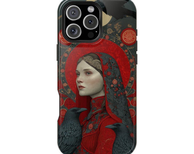 Celtic Goddess Raven Motifs Phone Case: iPhone, Galaxy, Pixel - Lifetime Warranty