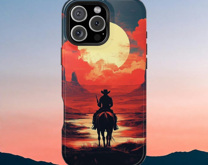 Vintage Poster Western Cowboy Wild West Phone Case: iPhone, Galaxy, Pixel - Lifetime Warranty