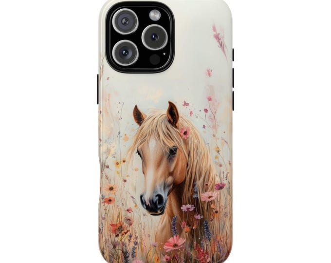 Boho Horse Wildflower Phone Case: iPhone, Galaxy, Pixel - Lifetime Warranty