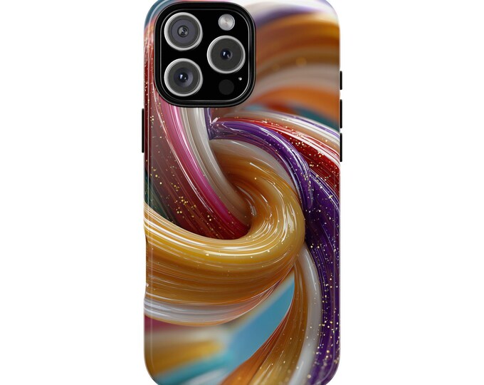 Rainbow Candy Colorful Stripe Swirls Phone Case: iPhone, Galaxy, Pixel - Lifetime Warranty