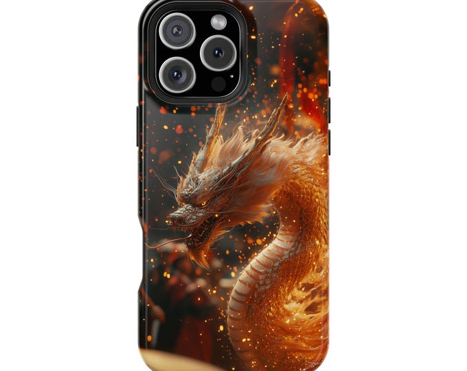 Golden Chinese Dragon Gold Glow Phone Case: iPhone, Galaxy, Pixel - Lifetime Warranty