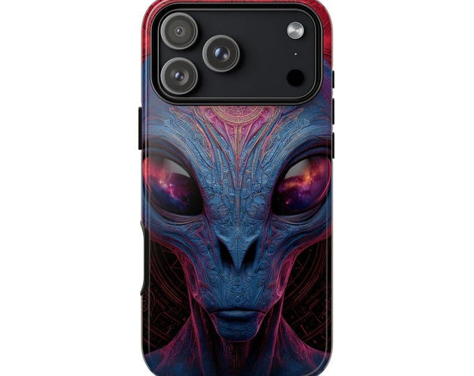 Alien Psychedelic Grey Phone Case: iPhone, Galaxy, Pixel - Lifetime Warranty