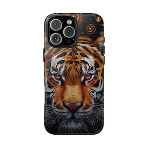 Bengal Tiger Dot Art Phone Case: iPhone, Galaxy, Pixel - MagSafe Compatible