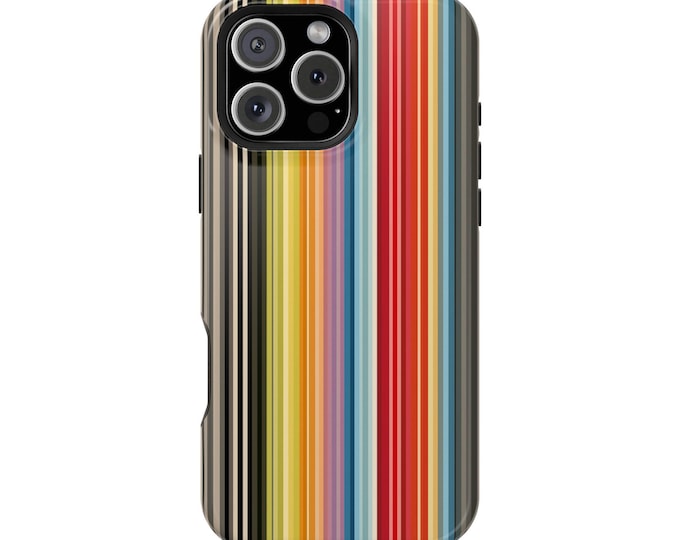 Colorful Vertical Stripes Taupe Lines Phone Case: iPhone, Galaxy, Pixel - Lifetime Warranty