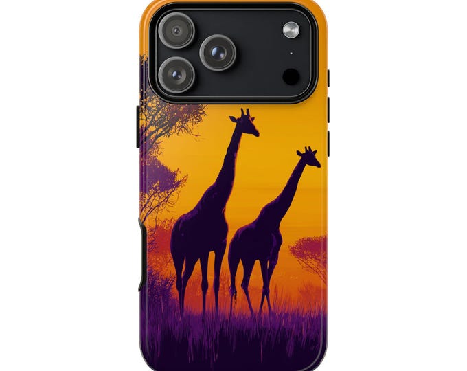 Giraffe Safari Sunlit Yellow Phone Case: iPhone, Galaxy, Pixel - Lifetime Warranty