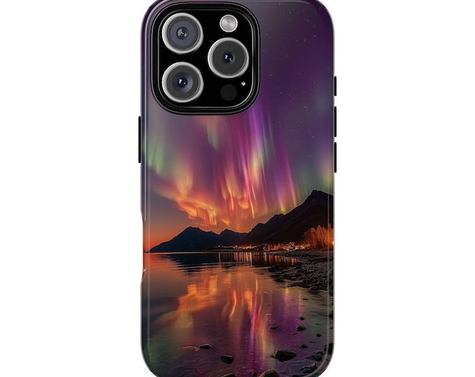 Aurora Borealis Sky Lake Phone Case: iPhone, Galaxy, Pixel - Lifetime Warranty