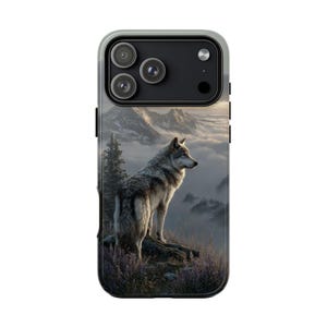 Gray Wolf Alpine Wilderness Mountains Phone Case • iPhone, Samsung Galaxy, Pixel • Lifetime Warranty