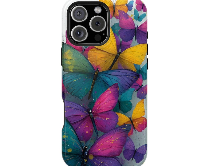 Colorful Wings Butterfly Teal Purple Phone Case: iPhone, Galaxy, Pixel - Lifetime Warranty