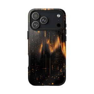 Golden Skyline Equalizer Synth Wave Phone Case: iPhone | Samsung Galaxy | Google Pixel