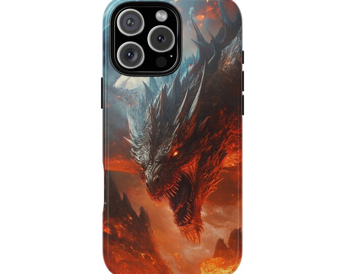 Dragon Mountain Caverns Orange Fire Phone Case: iPhone, Galaxy, Pixel - Lifetime Warranty