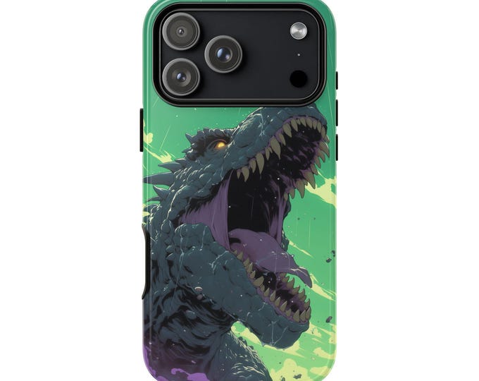 Kaiju Dinosaur Green Vector Phone Case: iPhone, Galaxy, Pixel - Lifetime Warranty