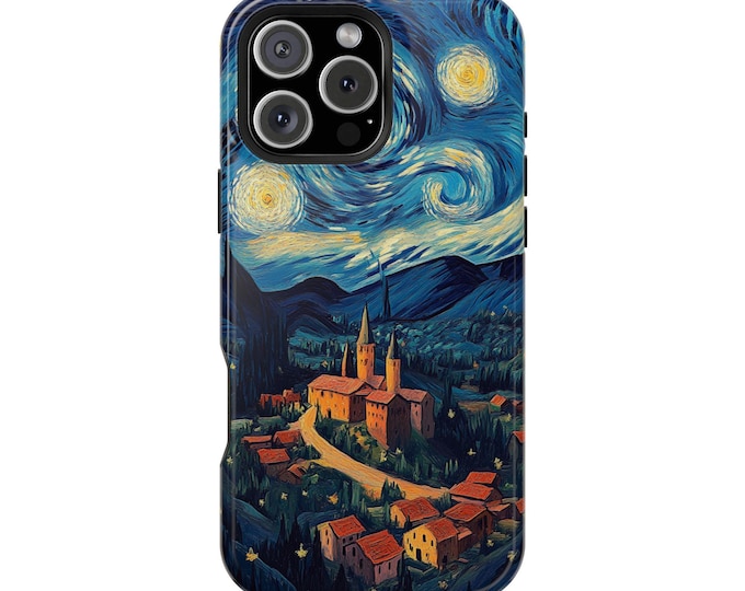 Starry Night Town Van Gogh Style Phone Case: iPhone, Galaxy, Pixel - Lifetime Warranty