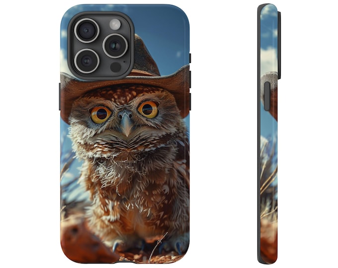 Cowboy Owl Hat Cute Bird Desert Phone Case: iPhone, Galaxy, Pixel - Lifetime Warranty