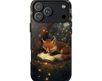 Fox Reading Book Under Tree Phone Case | iPhone, Galaxy, Pixel | Lifetime Warranty