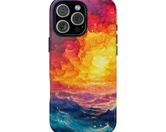 Gradient Splatter Paint Ocean Sunset Pastel Phone Case: iPhone, Galaxy, Pixel - Lifetime Warranty