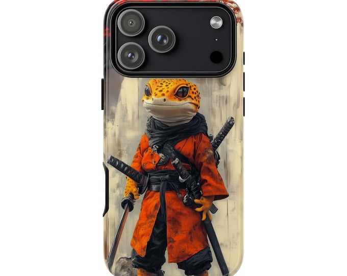 Leopard Gecko Samurai Ninja Phone Case: iPhone, Galaxy, Pixel - Lifetime Warranty