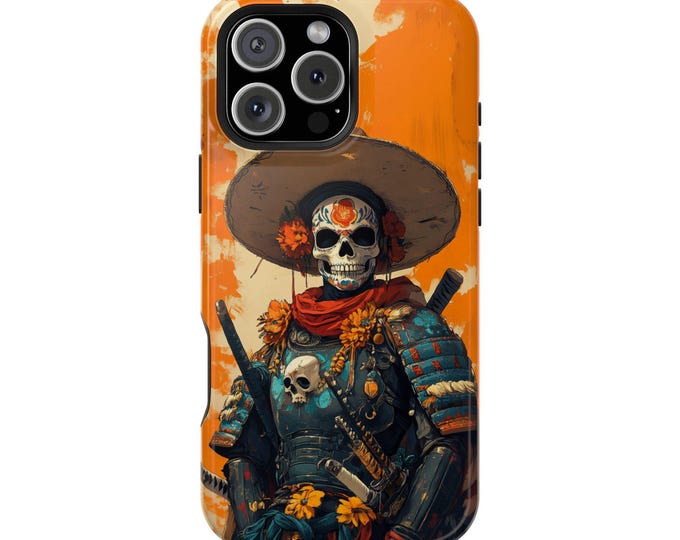 Mexican Samurai Dia de Los Muertos Warrior Phone Case: iPhone, Galaxy, Pixel - Lifetime Warranty
