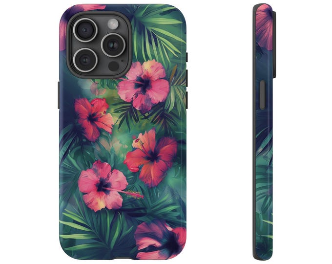 Pink Hawaii Tropical Hibiscus Flowers Phone Case for iPhone | Samsung Galaxy | Google Pixel