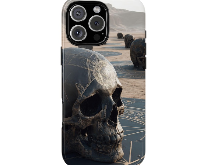 Black Skull Geometric Ritual Phone Case: iPhone, Galaxy, Pixel - Lifetime Warranty