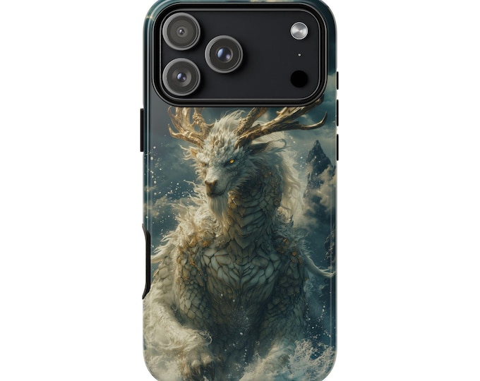 Mythical Oceanborn Stag Dragon Phone Case: iPhone, Galaxy, Pixel - Lifetime Warranty