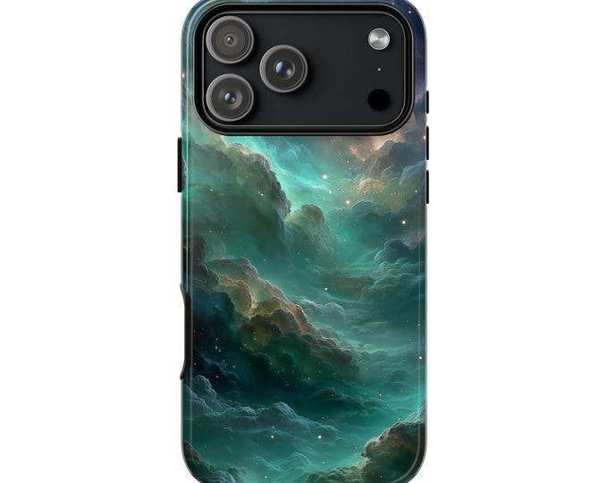 Emerald Nebula Star Clouds Phone Case: iPhone, Galaxy, Pixel - Lifetime Warranty