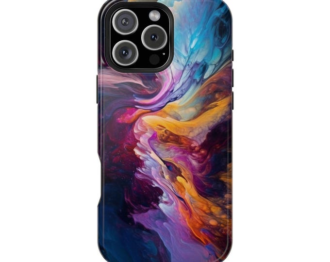 Swirling Liquid Vibrant Nebula Phone Case: iPhone, Galaxy, Pixel - Lifetime Warranty