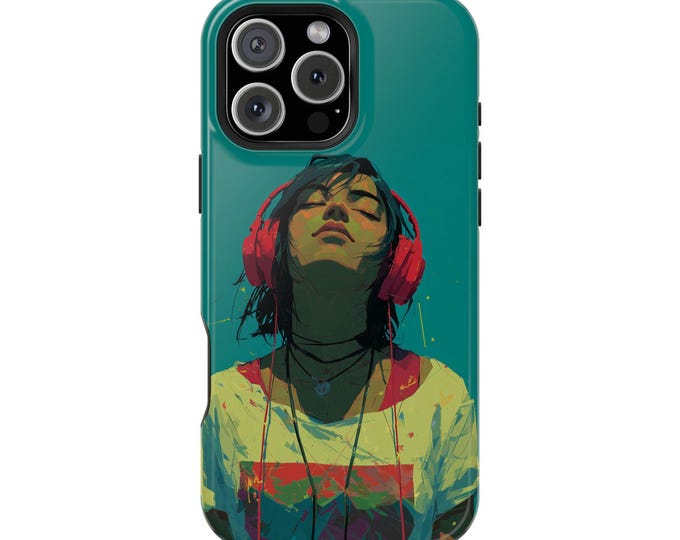 LoFi Girl Headphones Teal Phone Case: iPhone, Galaxy, Pixel - Lifetime Warranty