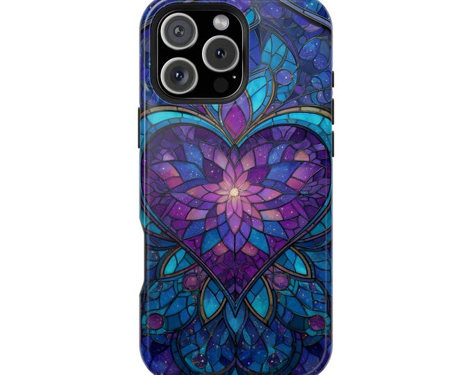 Cosmic Heart Stained Glass Pastel Phone Case: iPhone, Galaxy, Pixel - Lifetime Warranty