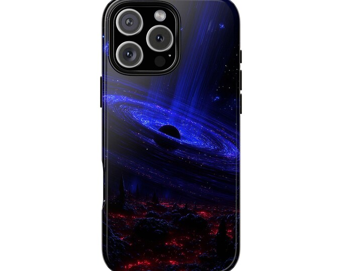 Black Hole Void Red Blue Bursts Phone Case: iPhone, Galaxy, Pixel - Lifetime Warranty